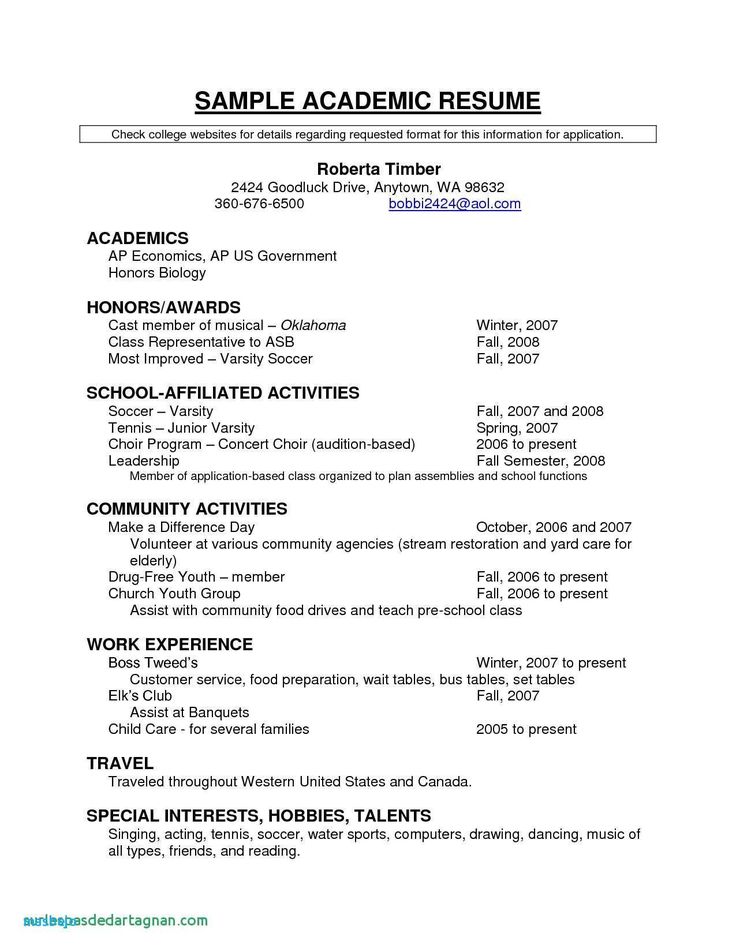 Extracurricular Resume Template
